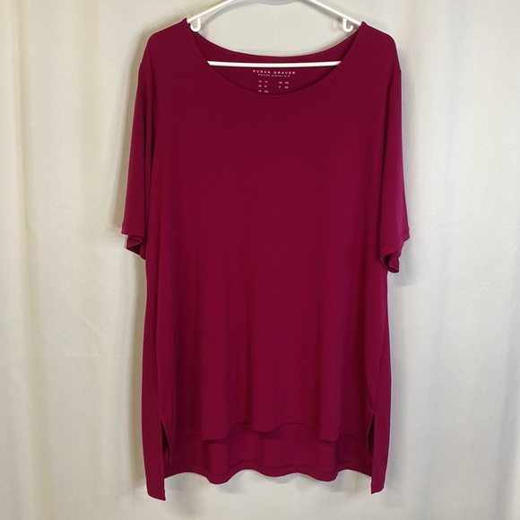 Susan Graver Tops - Susan Graver womens modern essentials blouse fuchsia plus size 1x